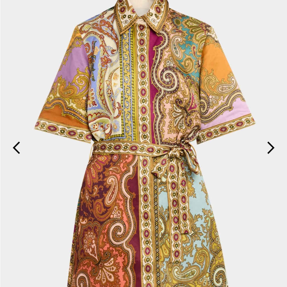 Alemais Vibrant Paisley Shirt Dress